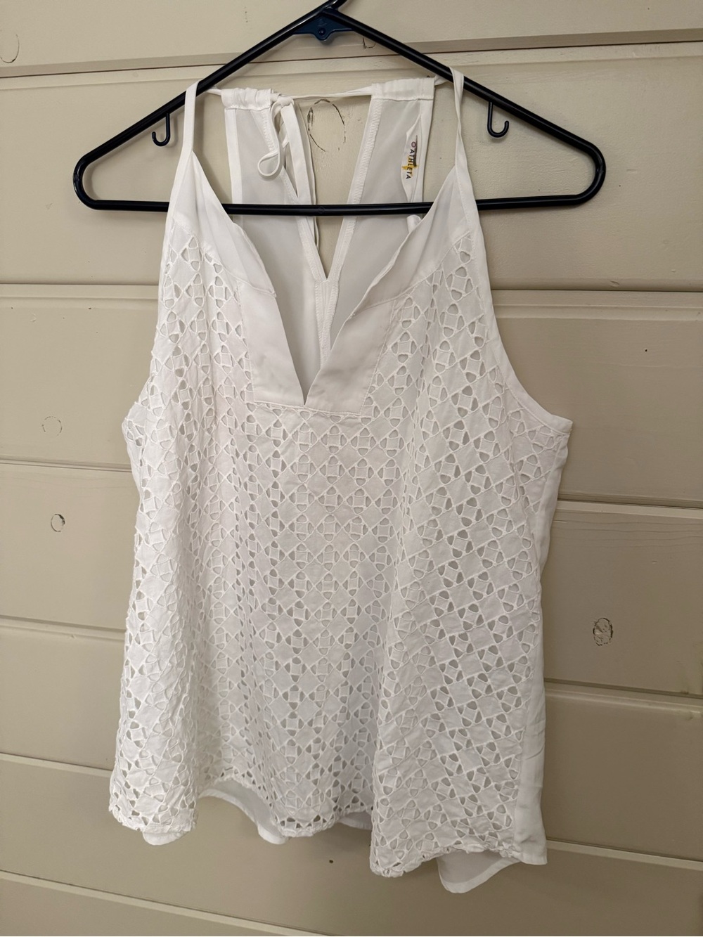 Athleta White Lace V-Neck Halter Camisole
